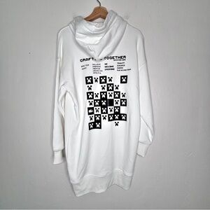 Lacoste Live X Minecraft White Organic Fleece Hoodie Dress Size Small/34